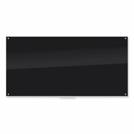 PAPERPERFECT 96 x 48 in. Glass Dry Erase Board, Black PA3197843